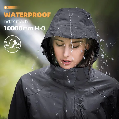 Miniatura 7 de CAMEL CROWN Chaqueta de esquí impermeable 3 en 1 para mujer, abrigo de invierno rompevientos, chaquetas de snowboard para lluvia, nieve, senderismo