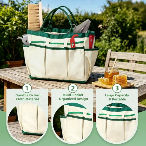 Miniatura 6 de POLLIBEE Kit de inicio de 35 suministros de apicultura con traje de abeja, ahumador y soporte para marco, juego completo de herramientas