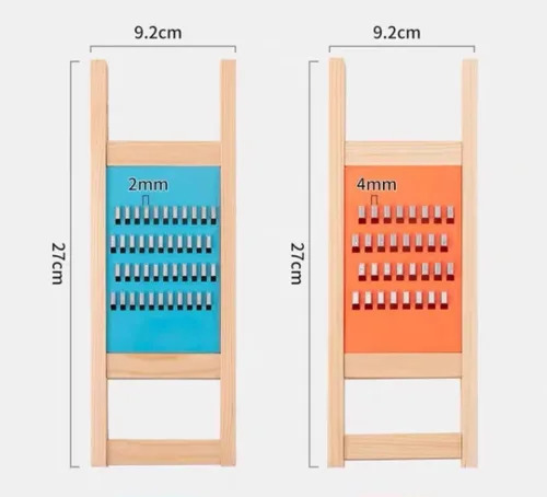 Miniatura 6 de Rallador coreano de zanahoria, rallador de verduras de madera con protector de mano, triturador de acero inoxidable de 0.157 in para repollo