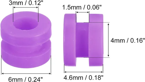 Miniatura 2 de MECCANIXITY Bolas de goma antivibración RC para control remoto F4 F7 controlador de vuelo M3x4.0.236 in bolas de absorción de impactos (púrpura)