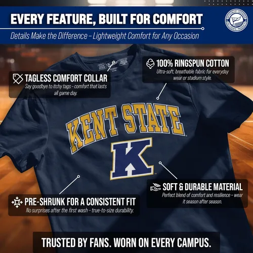 Miniatura 3 de Campus Colors NCAA - Camiseta de algodón para adulto, unisex, para el día del juego Camiseta con licencia oficial de la NCAA, algodón hilado