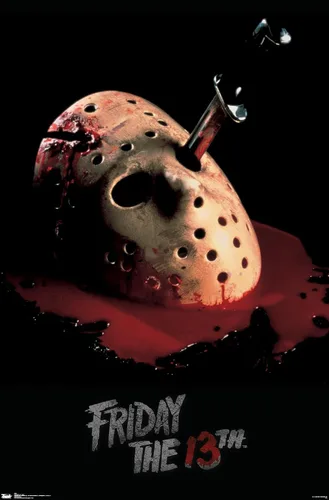 Miniatura 12 de Trends International Friday The 13th - Póster de pared de máscara sangrante, 14.725 x 22.375 pulgadas, versión enmarcada de madera de granero