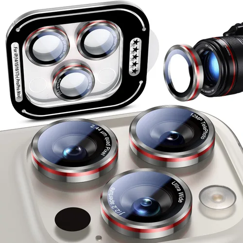 Miniatura 35 de Uyiton para iPhone 17 Pro Max/17 Pro/16 Pro Max/16 Pro/15 Pro Max/15 Pro/14 Pro Max/14 Pro Protector de lente de cámara - Cubierta de cámara