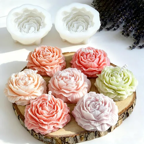 Miniatura 2 de 4 moldes para velas de margaritas, moldes de silicona para hacer velas, molde decorativo en forma de flores 3D para fondant, jabón, pastel