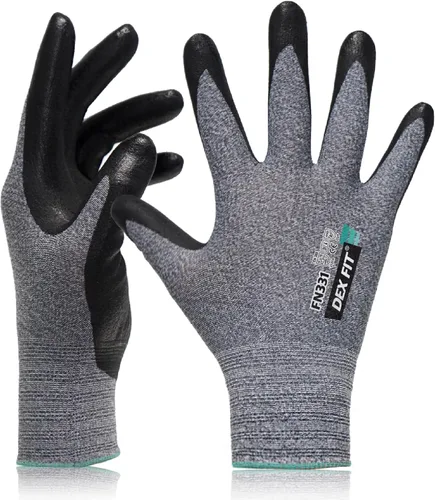 Miniatura 9 de DEX FIT Premium Black Work Gloves FN331, 3D Comfort Fit, Power Grip, Touchscreen, Nitrile Coated