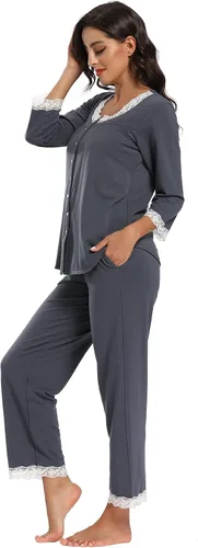 Miniatura 3 de IZZY TOBY - Pijama de forro polar cálido para mujer, conjunto de pijama de manga larga de invierno para mujer
