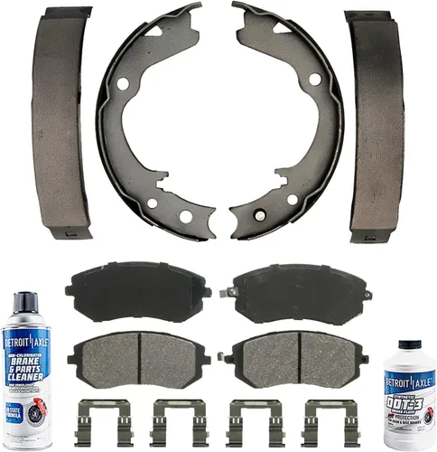 Miniatura 27 de Detroit Axle - Pastillas de freno para Nissan Quest 2004-2017, X-Trail 2005-2006, pastillas de freno de cerámica delanteras y traseras con repuesto
