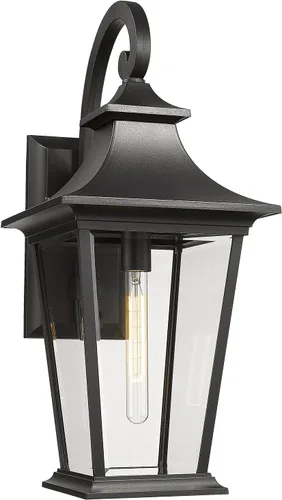 Miniatura 16 de Emliviar Lámpara de Pared de 12.2 Pulgadas con Vidrio de Ondas de Agua, 1 Luz de Patio Exterior para Casa, Aluminio Fundido a Presión en Acabado