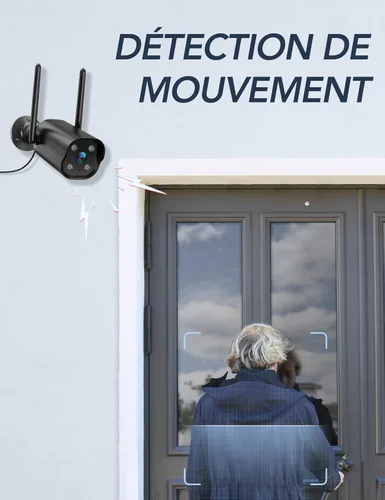 Miniatura 5 de GNCC Cámara de Seguridad 2K para Exteriores, IP65 Resistente a la Intemperie, Visión Nocturna, Detección de Movimiento y Sonido, Audio Negro-1p