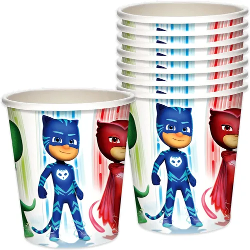 Treasures Gifted Decoraciones de fiesta de PJ Masks con licencia oficial, vasos de papel de 9 onzas, 24 unidades, suministros de fiesta de