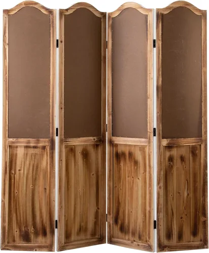 Miniatura 8 de SOFE Divisores de habitación plegables de madera de granja, 4 paneles, divisor de pantalla de 5.9 pies de alto para separación de habitaciones