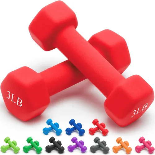 Miniatura 12 de Portzon Mancuernas de neopreno con agarre antideslizante para ejercicio de entrenamiento corporal total y tonificación muscular, compatible con 2