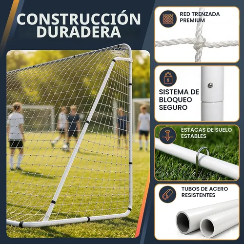 Miniatura 5 de ZENY Portería de fútbol portátil para patio trasero, 12 x 6 / 10 x 6.5 / 8 x 5 pies, red y marco de fútbol para niños y adultos para práctica