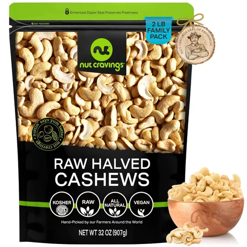 Miniatura 12 de Nut Cravings - Mitades y piezas de anacardo crudo, sin sal, sin cáscara, superiores a orgánicas (48 onzas - 3 libras) Nueces a granel empaquetadas