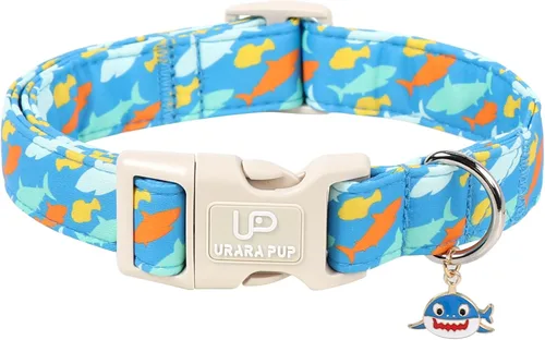 Miniatura 35 de Collar de perro de algodón de dinosaurio con hebilla de metal, collar de regalo para niñas o niños pequeños, medianos y grandes, lindos collares