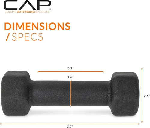 Miniatura 4 de CAP Barbell Neoprene Dumbbell Weights Pairs & Sets Black