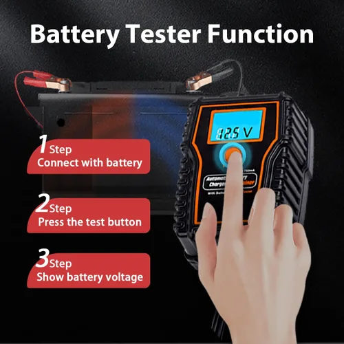 Miniatura 4 de Mantenedor de cargador de batería automótico de 12 voltios, 750 mA, cargador de flotador, con carga de flotador LCD, para motocicleta, ATV