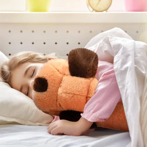 Miniatura 4 de Queekay Almohada corporal para perro, almohada de cuerpo largo de felpa para perros, cojín grande para dormir, abrazar, regalo para fiesta de Marrón