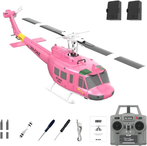 Miniatura 10 de RC ERA C032 Helicóptero RC, Helicóptero RC UH-1 Huey Flybarless de escala 1/48 2.4G 6CH, estabilización de giroscopio de 6 ejes, con mantenimiento