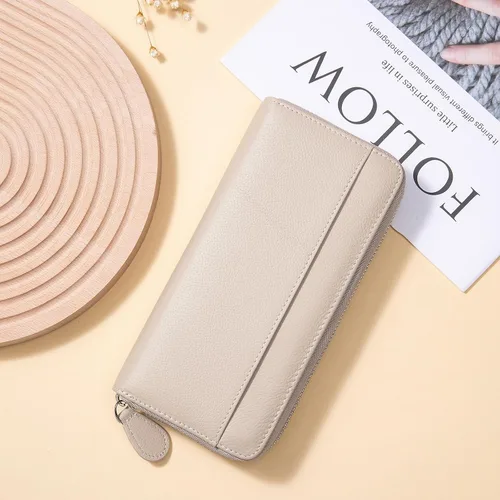 Miniatura 8 de RFID Blocking Womens Zipper Wallet Leather Large Capacity Billfold Clutch Zip Around Wallets for Women