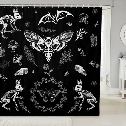 Miniatura 23 de Feelyou Cortina de ducha de fútbol para decoración de baño, básquetbol, deportes, cortina de baño, accesorios de baño, béisbol negro, tela
