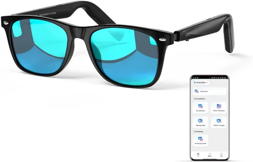 Gafas inteligentes para hombres y mujeres, gafas inteligentes impulsadas por ChatGPT, traducción en tiempo real con IA en 145 idiomas, reproducción