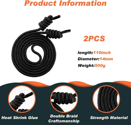 Miniatura 2 de Lewtemi 2 Pcs Flow Rope for Fitness Double Woven Workout Rope Adjustable Length Flow Jump for Working out Men Women Training Exercise Gym Indoor