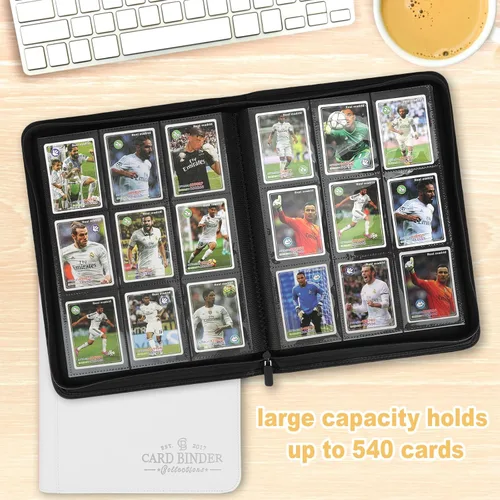 Miniatura 6 de Carpeta para Tarjetas Coleccionables, Carpeta Álbum de Colección de Tarjetas con 540 Bolsillos de Carga Lateral, Carpeta Álbum de 9 Bolsillos