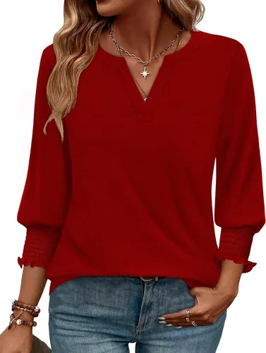 Miniatura 6 de WIHOLL 3/4 Length Sleeve Womens Tops Summer Shirts Spring Vacation Outfits Dressy Casual Trendy Fall S-3XL