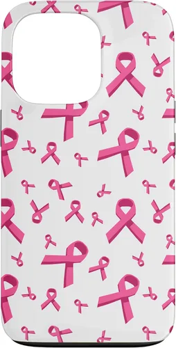 Miniatura 9 de iPhone 13 patrón de cinta rosa concientización del cáncer de mama mujeres caso de apoyo
