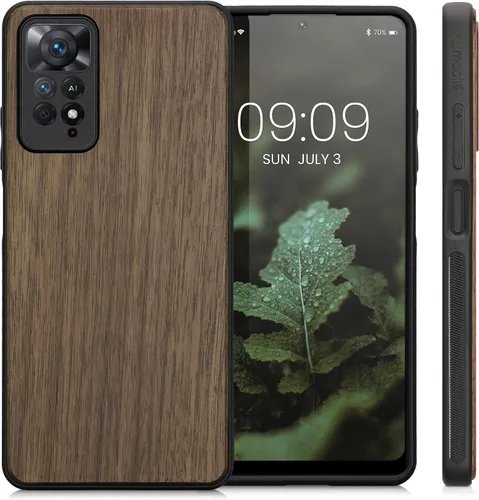 Miniatura 4 de kwmobile Funda de madera real compatible con Xiaomi Redmi Note 11 Pro/Note 11 Pro (5G) / Note 12 Pro (4G), funda de madera dura con parachoques