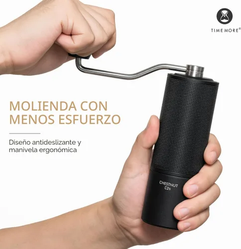 Miniatura 5 de Timmore Castaño C2S - Molinillo de café manual de 25 g con rebaba cónica de acero inoxidable CNC, ajuste interno ajustable, posicionamiento de doble