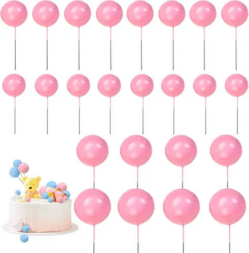 Miniatura 8 de 24 bolas de espuma para decoración de tartas, mini globos, para cupcakes, bolas de burbujas, decoración de bricolaje para bodas, aniversarios, Negro