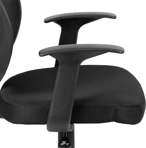 Miniatura 11 de Flash Furniture Flash Fundamentals Silla de oficina ergonómica giratoria de malla negra con brazos Negro