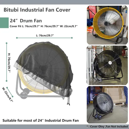 Miniatura 2 de Bitubi Cubierta de ventilador de tambor industrial, fundas impermeables para ventilador de exterior, compatible con ventilador de tambor industrial