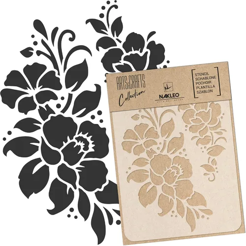 Miniatura 13 de NAKLEO Plantilla de pintura para manualidades A3 de 11.8 x 16.5 pulgadas, patrón de naturaleza de hojas de otoño, plantilla de dibujo de plástico