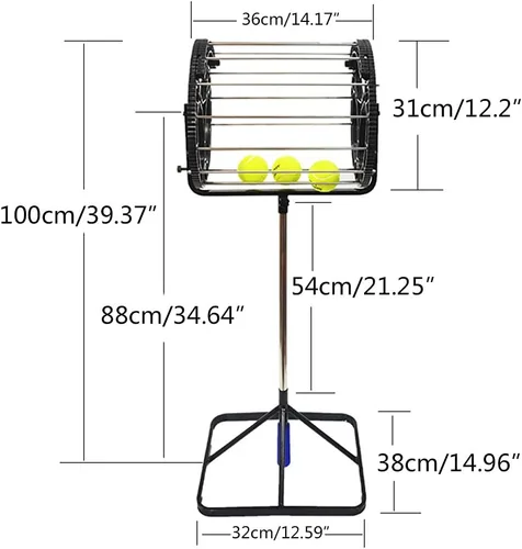 Miniatura 4 de Xuthusman 55 Pelotas de tenis coleccionista automático 2 en 1 Rolling Ball Catcher automático de entrenamiento de pelota de tenis Picker Saver
