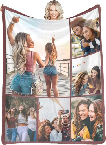 Miniatura 41 de Manta personalizada con fotos y texto para mamá, papá, bebé, familia, amigos, manta personalizada para cumpleaños, Navidad, para mujeres, hermana