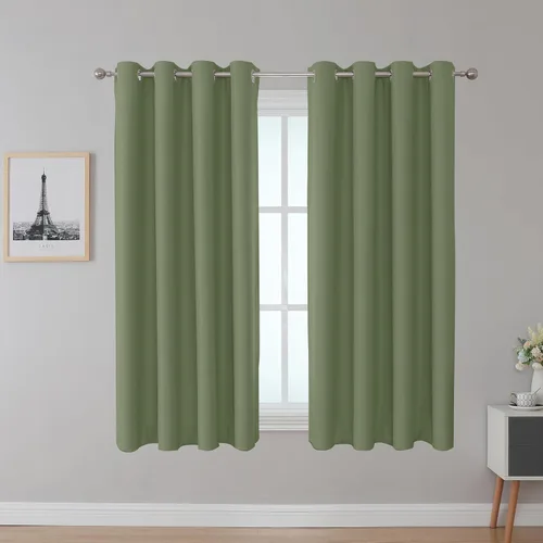 Miniatura 12 de Fire Retardant Blackout Curtains, Grommet Top, NFPA 701 Certified Flame Resistant Drape, Room Darkening for Dorm/Classroom, 2 Panels, Navy Blue