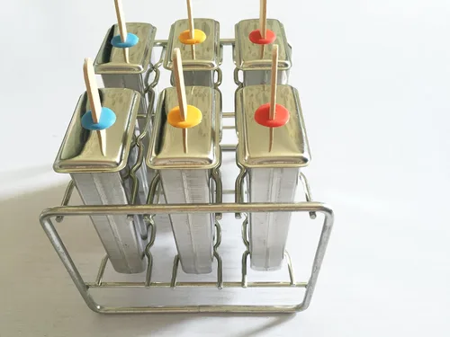 Miniatura 5 de Moldes y estante de paletas de acero inoxidable - Máquina de paletas de hielo sin BPA con palos de madera