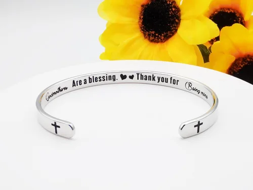 Miniatura 263 de Pulseras inspiradoras para mujer, joyería de acero inoxidable, con refranes, pulsera motivacional con mensaje oculto, pulseras grabadas para mejor