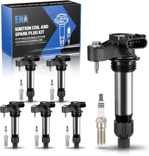 ENA Paquete de 6 bobinas de encendido con 6 bujías de iridio 3.6 V6 2010 2012 2013 2014 2015 2016 compatible con Buick Chevy Cadillac Malibu Allure