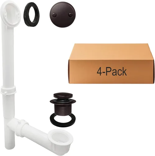 Miniatura 21 de Westbrass 593244-26 Kit de drenaje de residuos de baño con punta tubular blanca de 1-1/2 pulgadas, cromo pulido