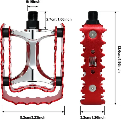 Miniatura 2 de Pedales MTB, pedales de bicicleta de montaña, rodamiento sellado 9/16, bicicleta duradera antideslizante de aluminio, pedales de plataforma
