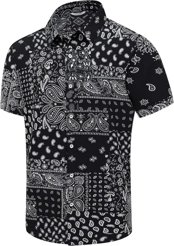 Miniatura 22 de SheLucki - Camisa hawaiana para hombre, unisex, de manga corta, con botones, para la playa y el verano, ropa casual estampada con sombra de palmas