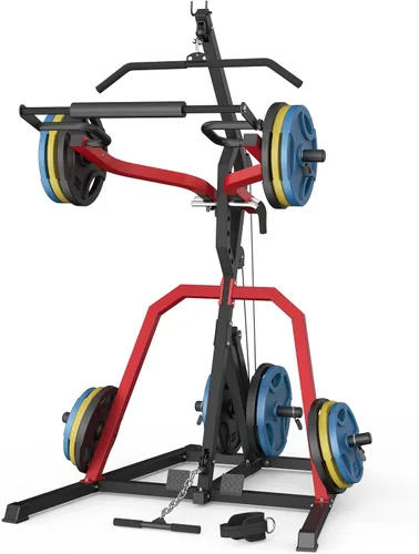 Miniatura 8 de DONOW Rack de Potencia con Palanca para Gimnasio, Rack para Sentadillas, Gimnasio con Palanca con Sistema LAT de Remo Bajo, Sistema de Gimnasio Negro