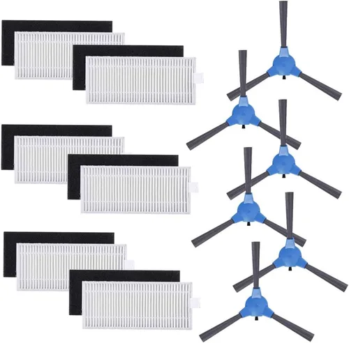 Piezas de repuesto Filtros Cepillos laterales para Eufy RoboVac 11S, 25C, 30, 30C, 35C, Robovac 15C, 12, robot aspirador, piezas de repuesto, 6