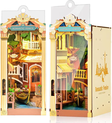 Rolife Kits de rincón de libros para adultos, rompecabezas de madera 3D, inserto de estantería, kit en miniatura, regalos para mamá, papá, adultos