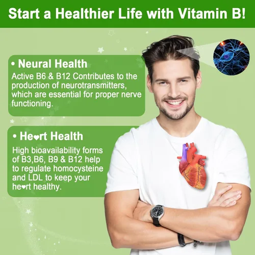 Miniatura 5 de Complejo de vitamina B sin azúcar con metil B12, metilfolato, B6, B1, B2, B3, suplemento de complejo B metilado de disolución rápida altamente