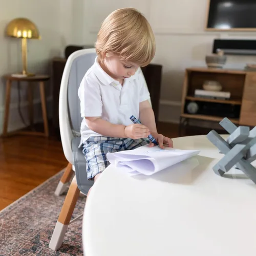 Miniatura 3 de TruBliss Turn-A-Tot - Silla alta para bebés y niños pequeños, comedero portátil de madera 2 en 1 o asiento ajustable para niños con giro de 360 Earl